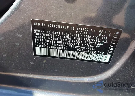 2017 Volkswagen Jetta 1.4T Se from USA, damaged, VIN 3VWDB7AJXHM206296